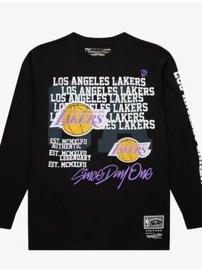 Los Angeles Lakers Black Graphic Long Sleeve Tee